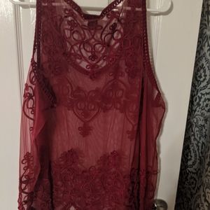 Sleeveless Sheer flowy blouse